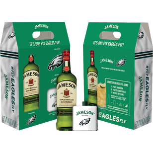 Jameson Irish Whiskey Philadelphia Eagles with Branded Flask