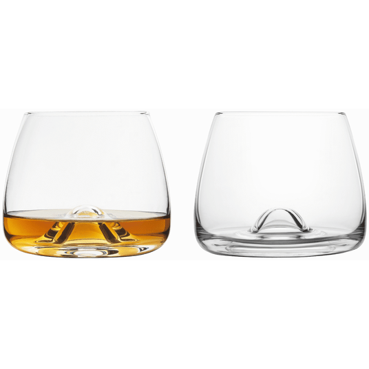 Final Touch Whiskey Lead-Free Crystal Glasses - Set of 2