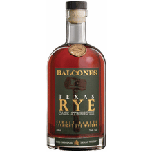 Balcones Texas Rye Cask Strength Barrel Select