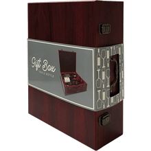 3 Bottle Dark Wood Gift Box