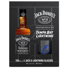 Jack Daniels Black with Tampa Bay Lightning Glasses