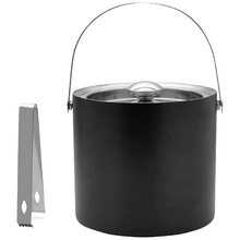 Houdini Matte Black Ice Bucket with Tongs