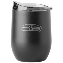 Logo Seahawks -  16oz Etch Black Stemless Wine Glass