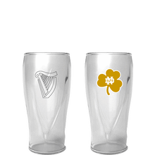Notre Dame 16oz Guinness Shamrock Logo Pint Glass