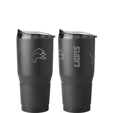 Detroit Lions 30oz Etch Black Powder Coat Tumbler