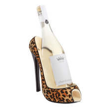 High Heel Wine Btl Holdr - Leopard