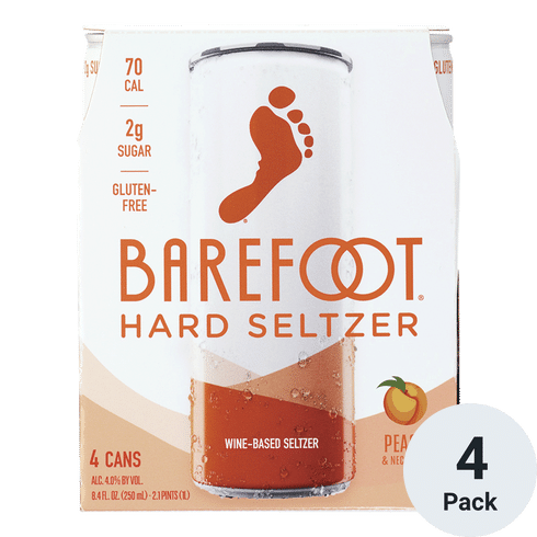 Barefoot Peach & Nectarine Hard Seltzer 4pk-8.4oz Cans