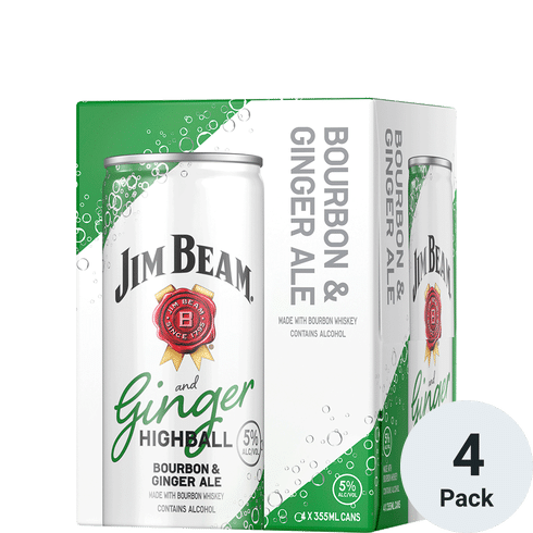 Jim Beam Ginger Highball Bourbon Seltzer  4pk-12oz Cans