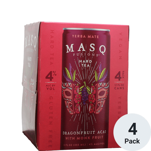 MASQ Fusions Hard Tea Dragonfruit Acai 4pk can 4pk-12oz Cans