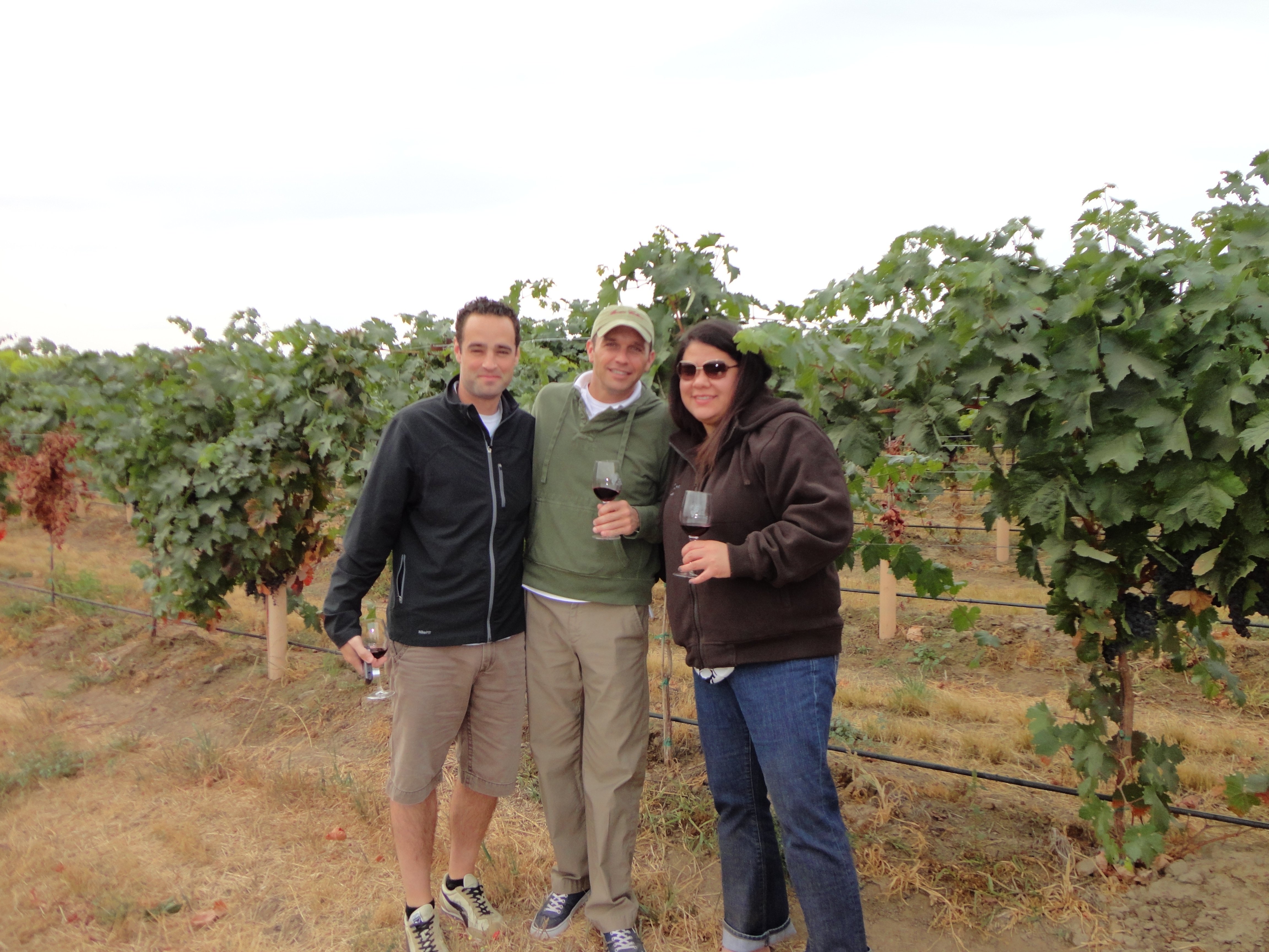 BEW Wine Manager Tim Coburn, Robb Kimbles, Cristina Pearce in Apex Canyon Ranch Vineyard
