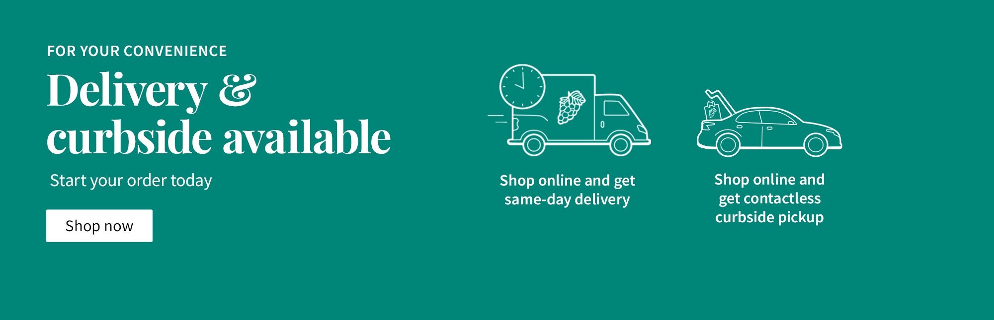 Shop now. For your convenience Delivery and curbside available. Start your order today.