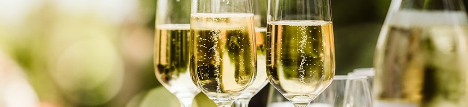Glasses of sparkling wine