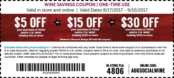 Discount Wines Wine Coupon Total Wine More