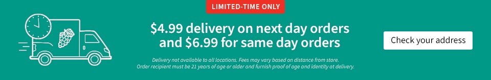 $4.99 delivery on next day orders and $6.99 for same day orders. Check your address.