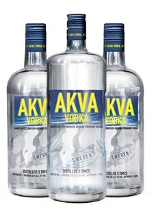 Bottles of Akva Vodka.