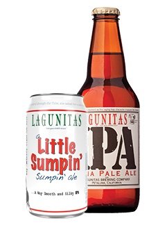 Lagunitas Brand beer can and bottle. Lagunitas Brand beer can and bottle.