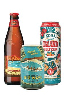 Kona beer bottles.