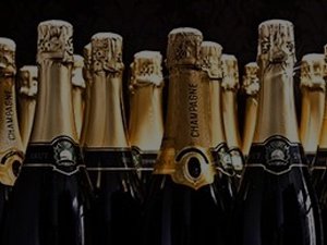 Unopened bottles of champagne