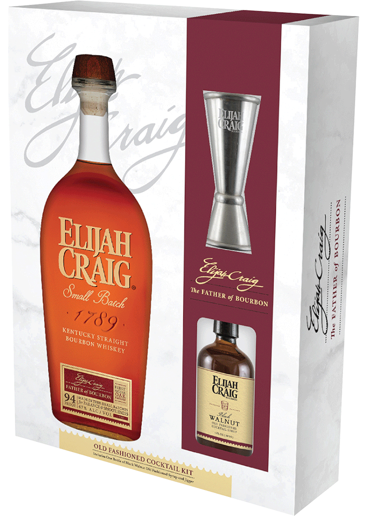 Elijah Craig Bourbon with Old Fashioned Mix & Jigger Gift Total Wine