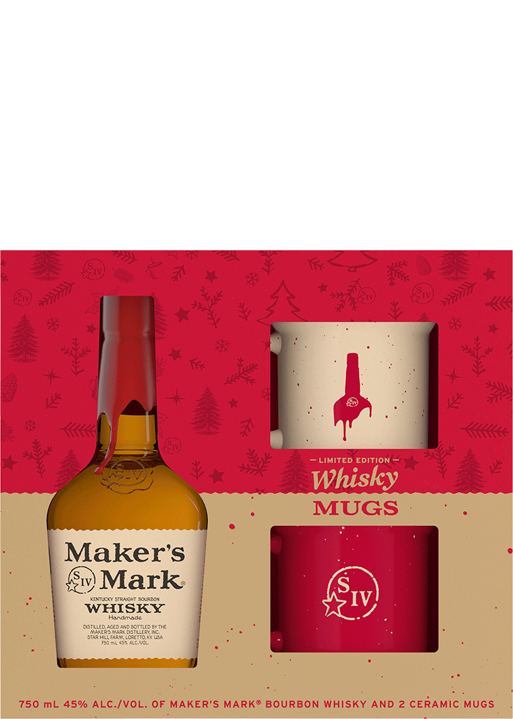 Maker's Mark Bourbon with Holiday Mugs Gift Total Wine & More