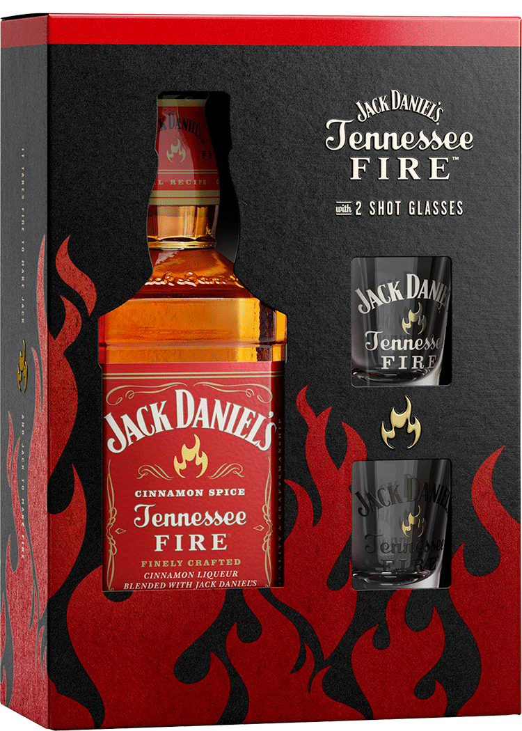 Jack Daniels Tennessee Fire with 2 Shot Glasses Gift Total Wine & More