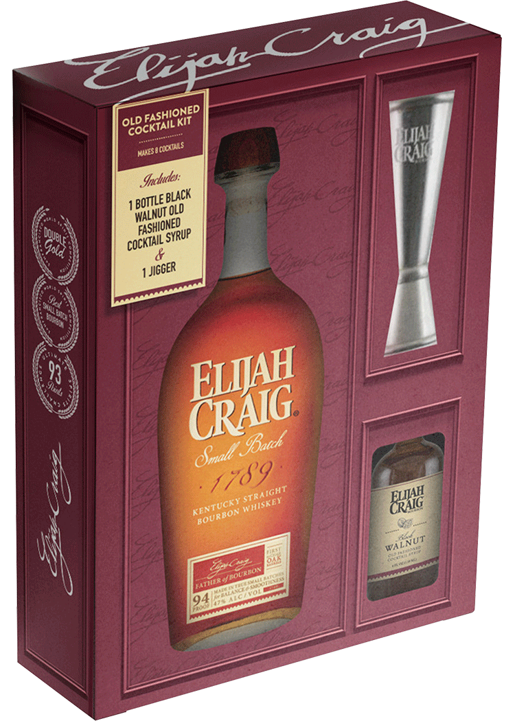 Elijah Craig Bourbon with Old Fashioned Mix & Jigger Gift Total Wine