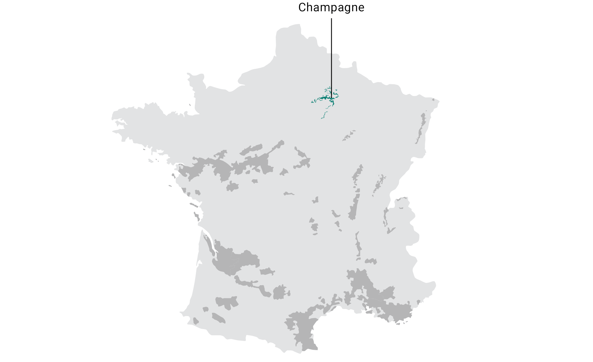 map of Champagne region in France