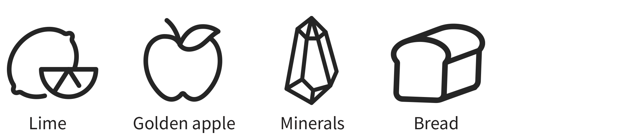 lime, golden apple, minerals, bread