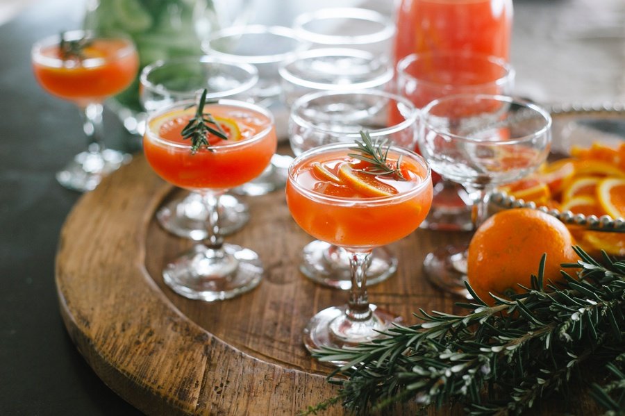 gin cocktail holiday orange