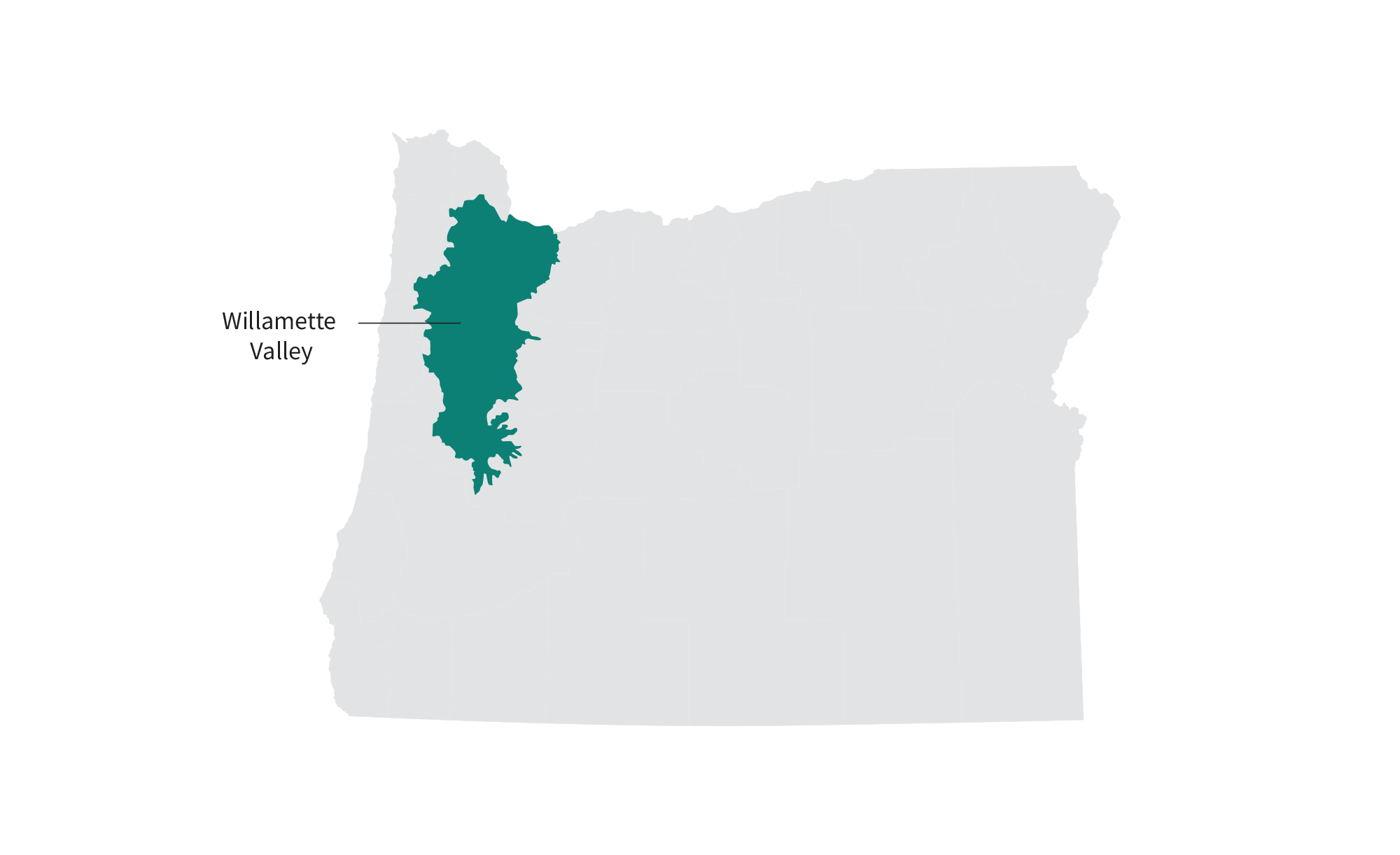 Pinot Grigio Oregon state wine regions: Willamette Valley