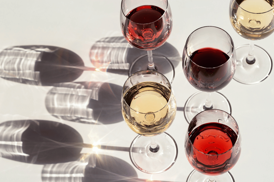 Glasses of wine deals
