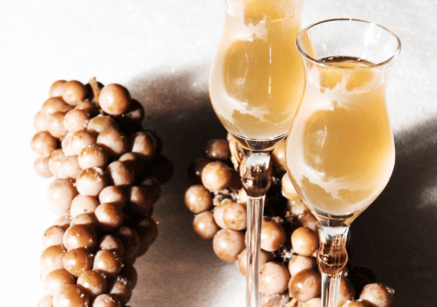 frozen grapes and ice wine glasses