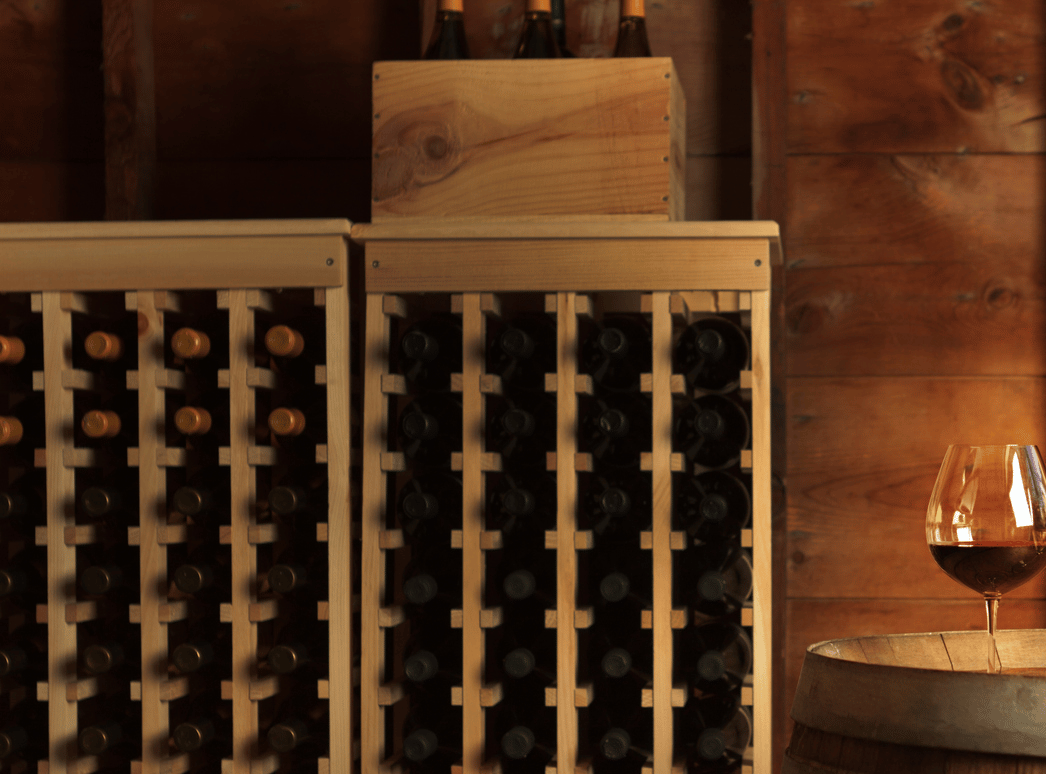 wine aging in cellar