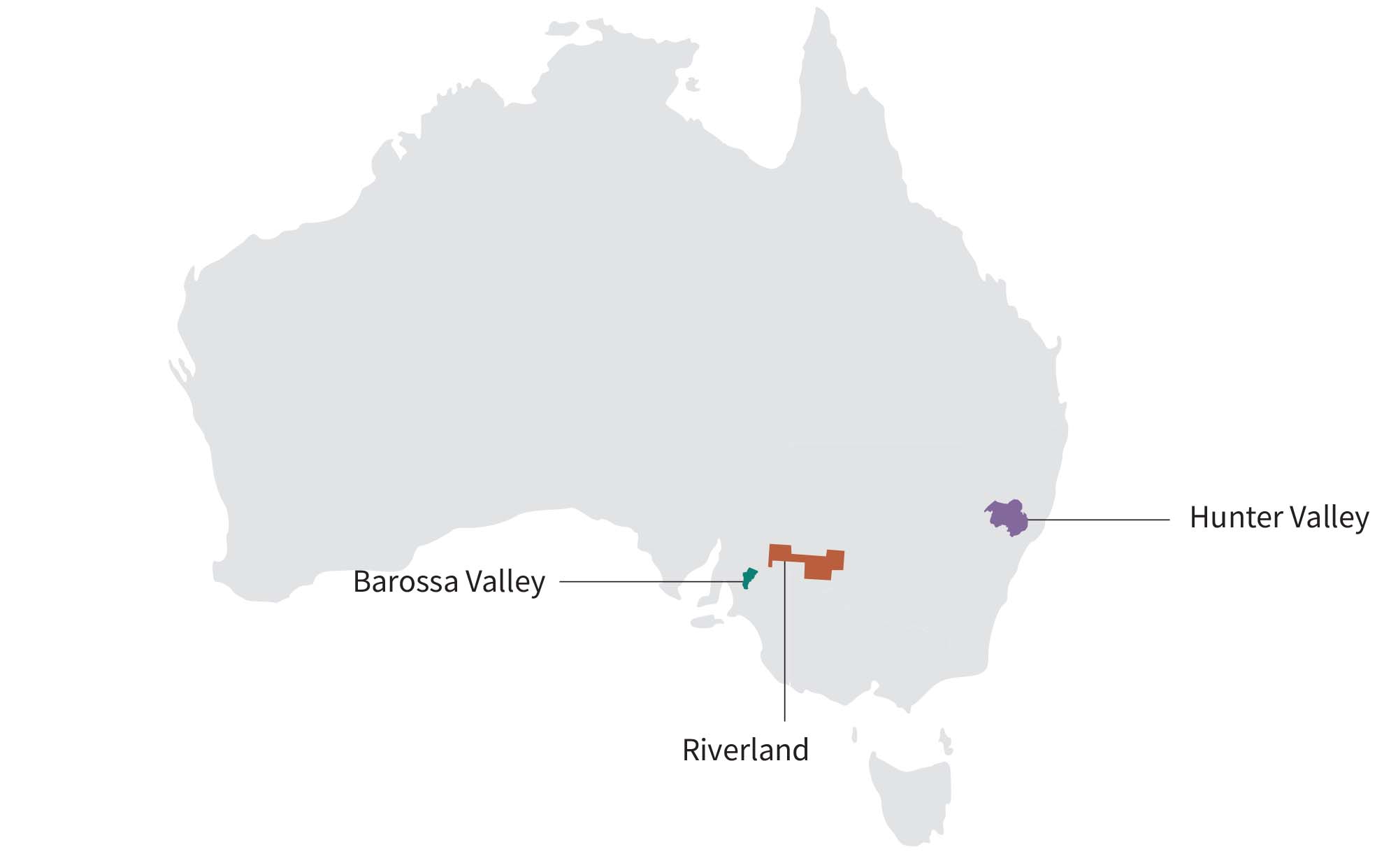muscat wine in Australia: Barossa Valley, Riverland, Hunter Valley