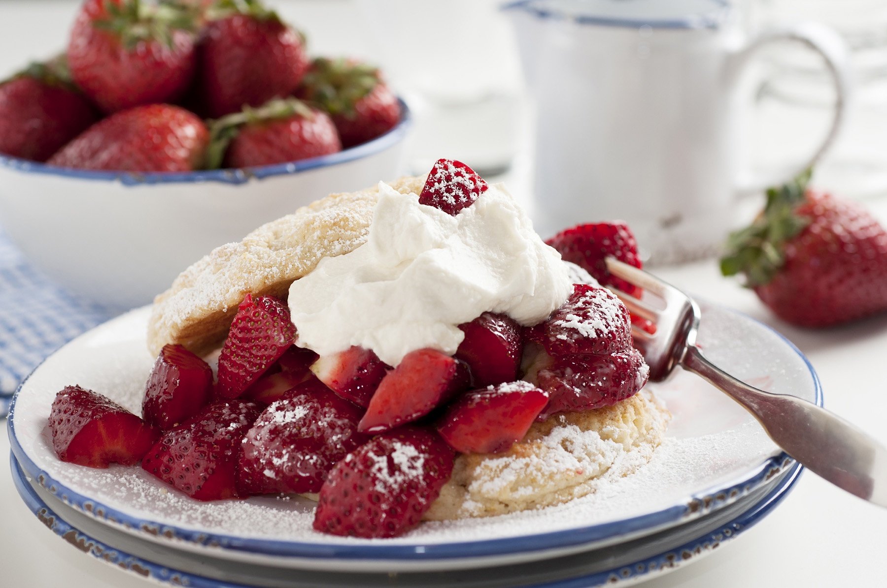plate of strawberry shortcake