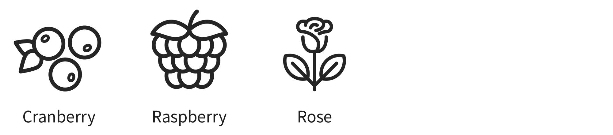 sweet rosé style: cranberry, raspberry, rose