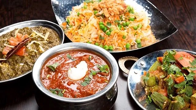 Dishes of Indian food