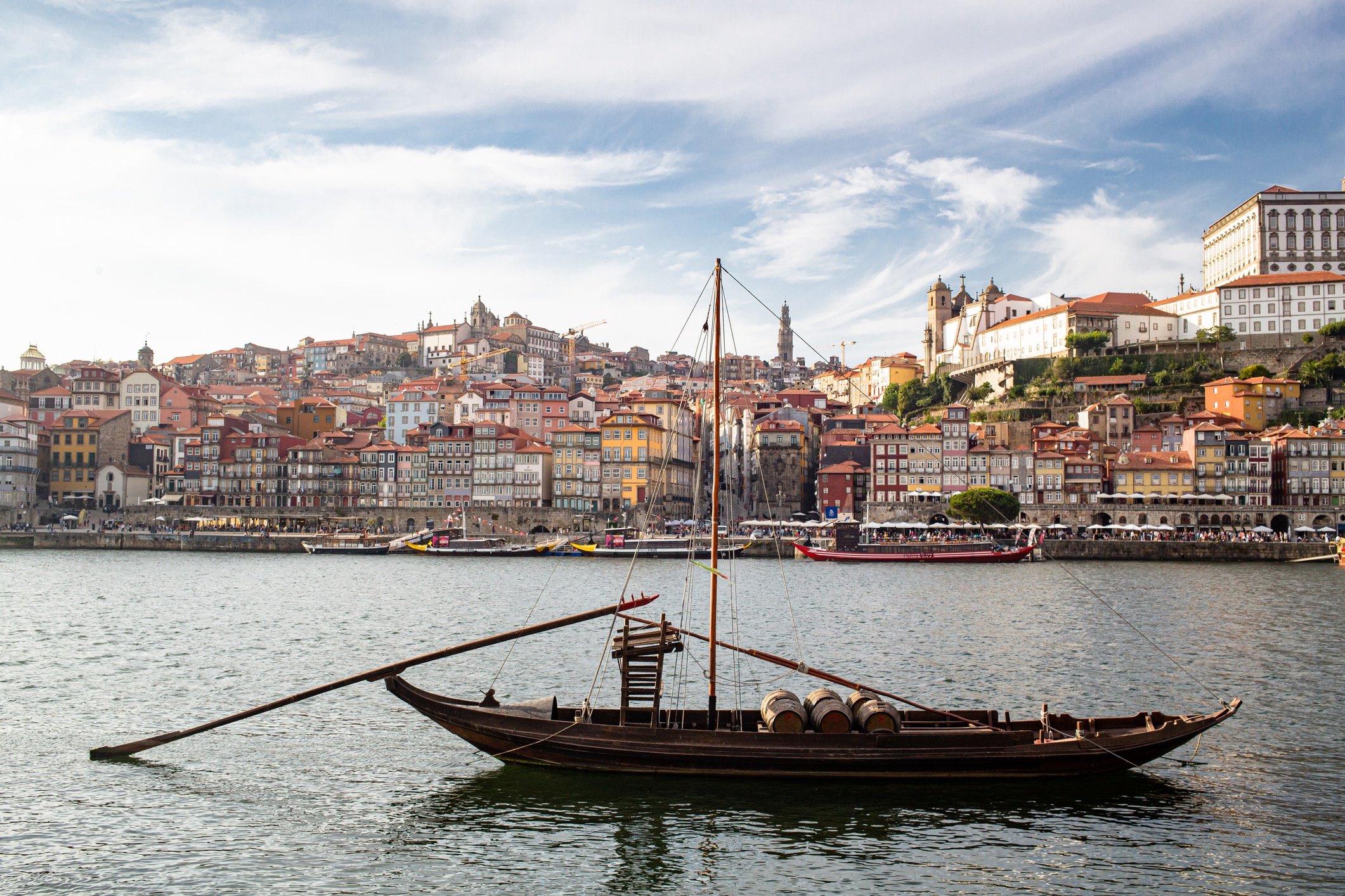 landscape of the Douro River and city of Porto