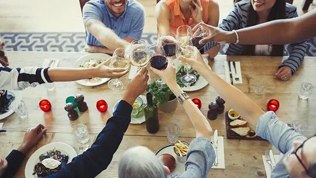 group toasting