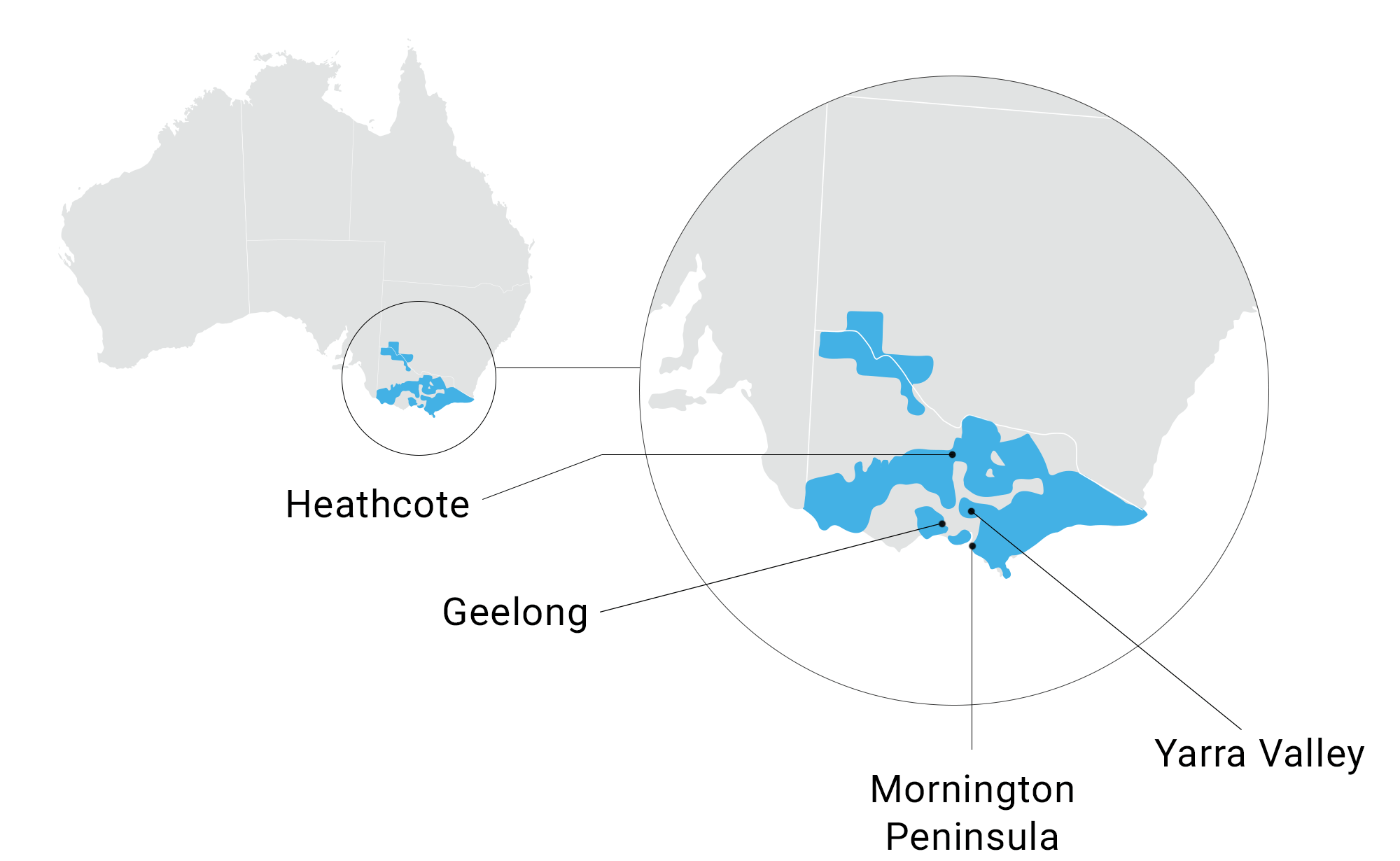 map of victoria wine region in australia