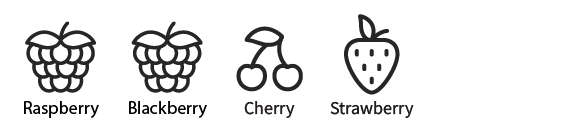 deep ruby pink rose flavor icons