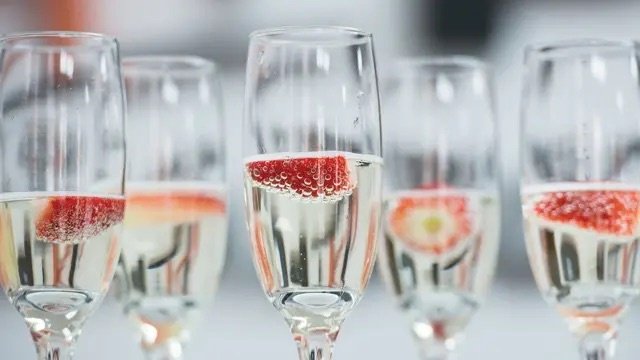 Champagne and fruit