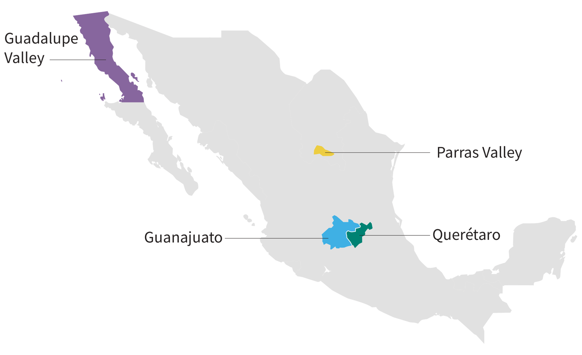 mexico wine map