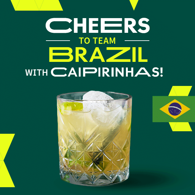 Cheers! TO TEAM BRAZIL with Caipirinha!